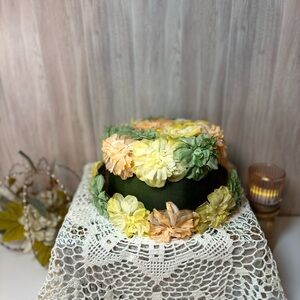 Vintage Elegant Floral Hat with Pastel Accents